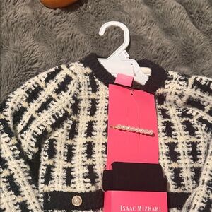 Neuw Black and Cream Women's Cardigan